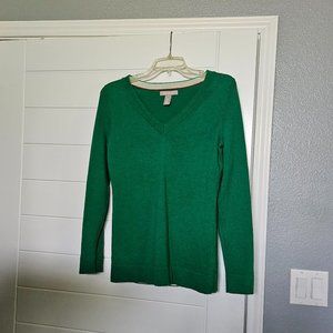 Banana Republic Women's Small Green V-Neck Sweater